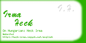 irma heck business card